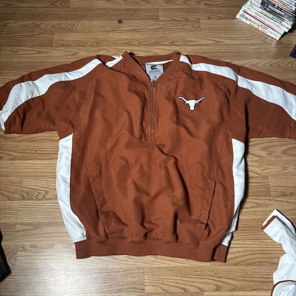 Colosseum Athletics Mens XL Texas Longhorns 1/4 Zip Pullover Windbreaker Jacket - Picture 1 of 9